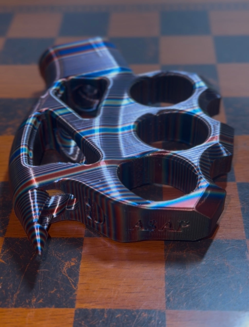 Multicolor Metalic Rainbow Spiked Brass Knuckle AR-15 Pistol Grip