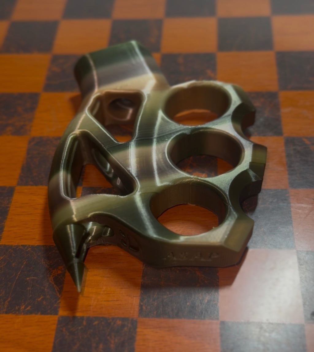 Military Green Camo Spiked Brass Knuckle AR-15 Pistol Grip