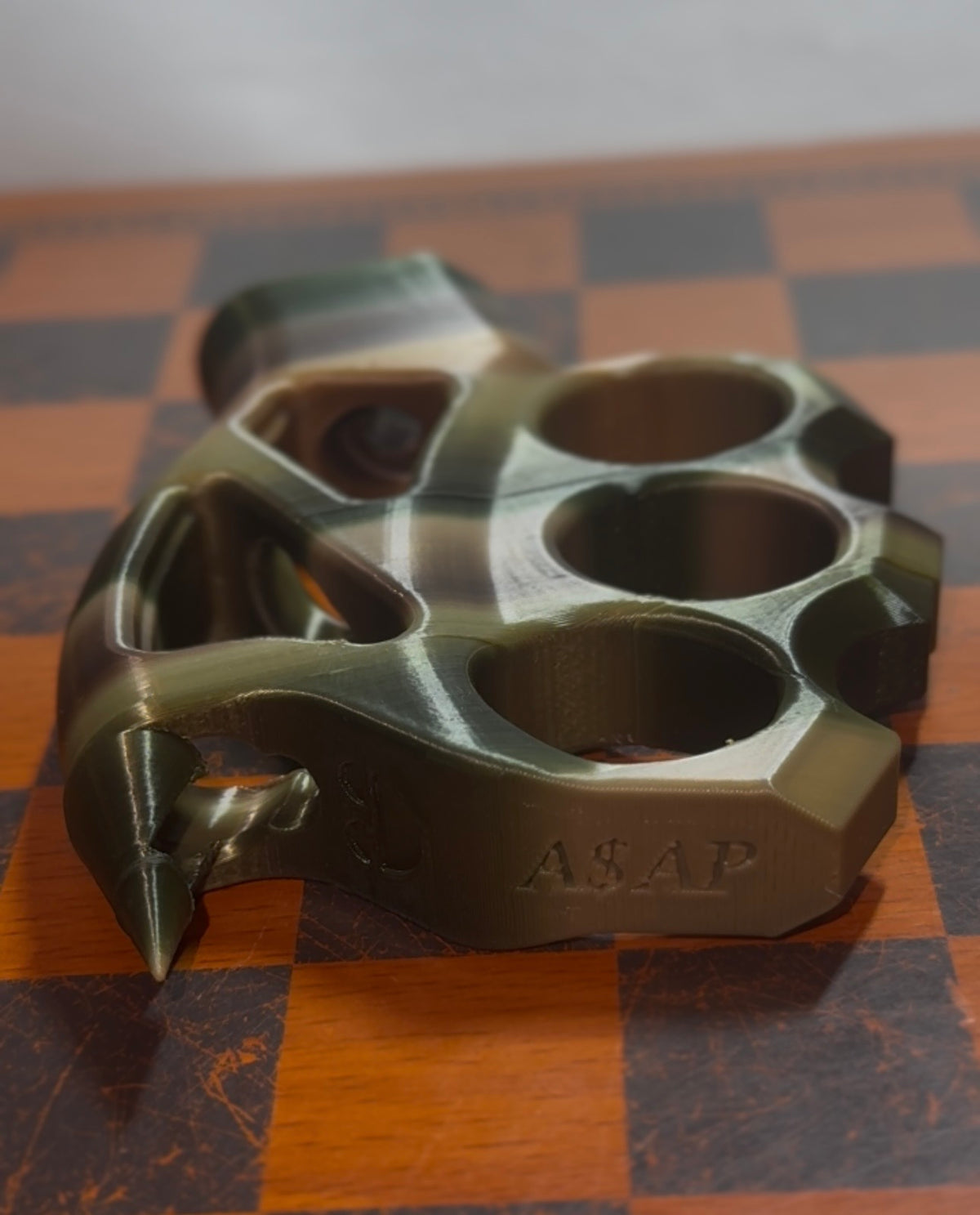 Military Green Camo Spiked Brass Knuckle AR-15 Pistol Grip