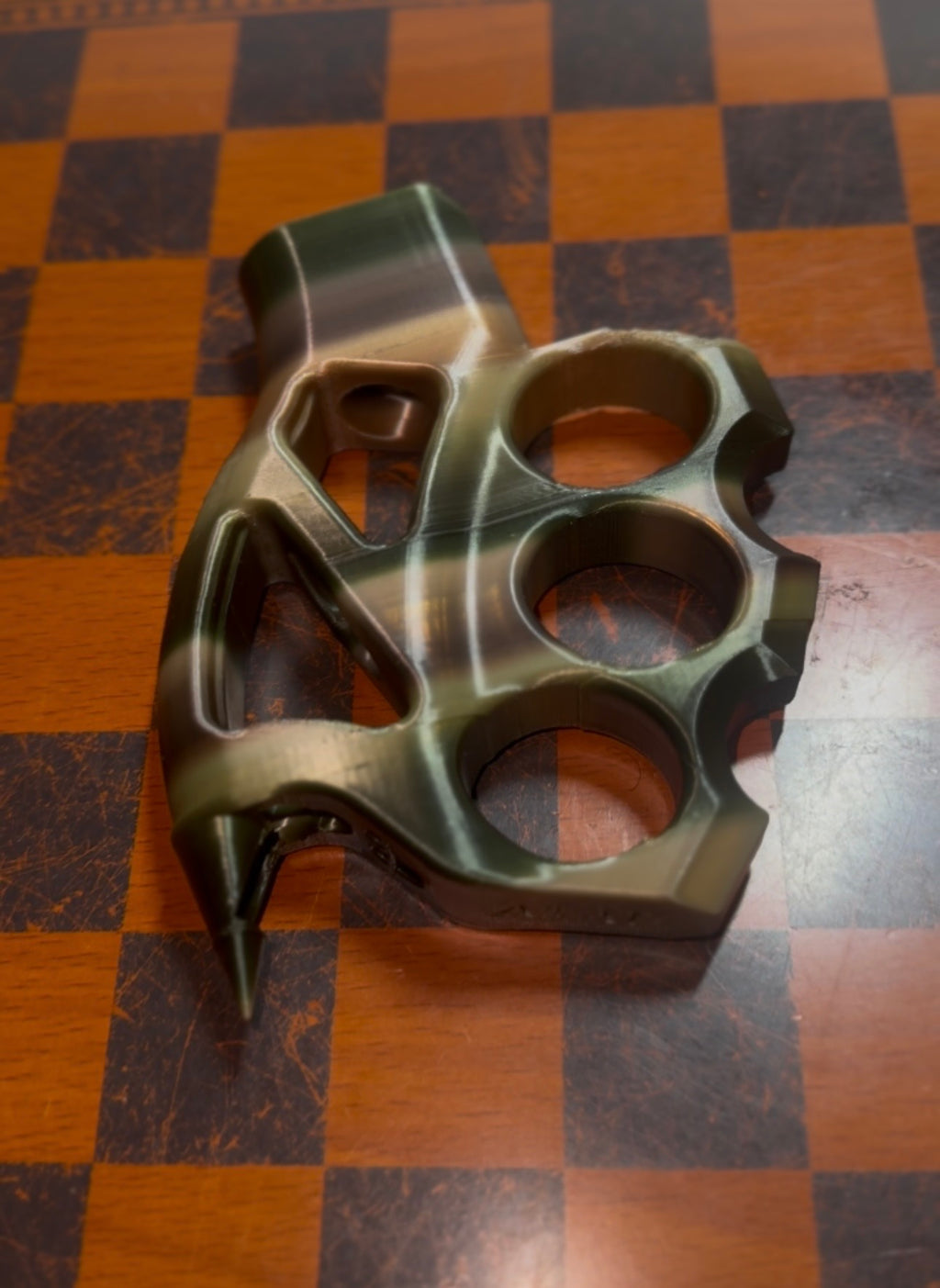 Military Green Camo Spiked Brass Knuckle AR-15 Pistol Grip