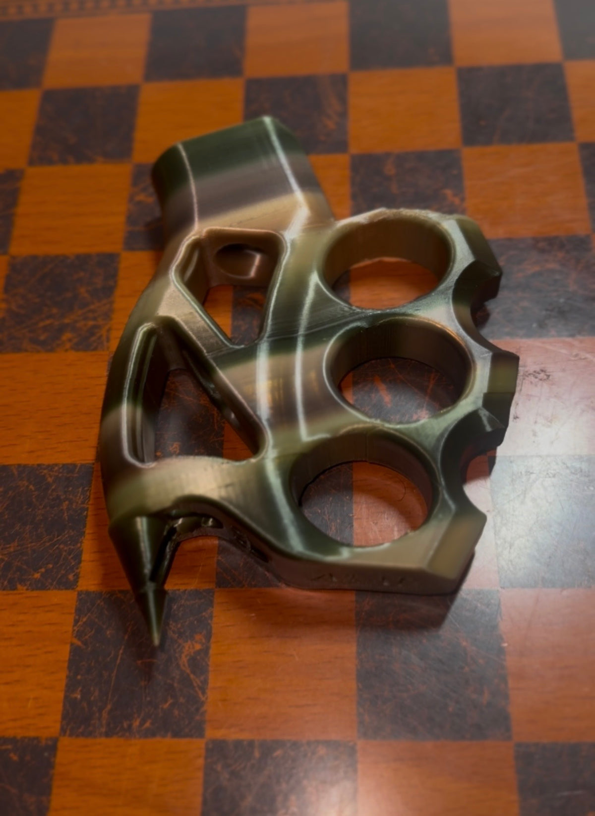 Military Green Camo Spiked Brass Knuckle AR-15 Pistol Grip