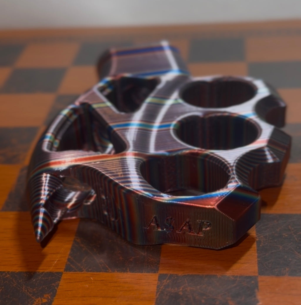 Multicolor Metalic Rainbow Spiked Brass Knuckle AR-15 Pistol Grip