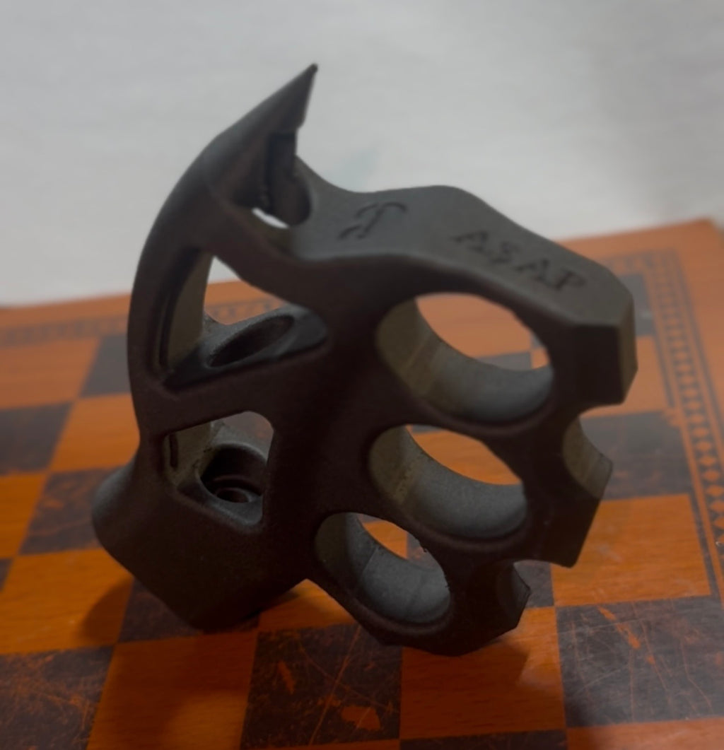 Black Carbon Fiber Spiked Brass Knuckle AR-15 Pistol Grip