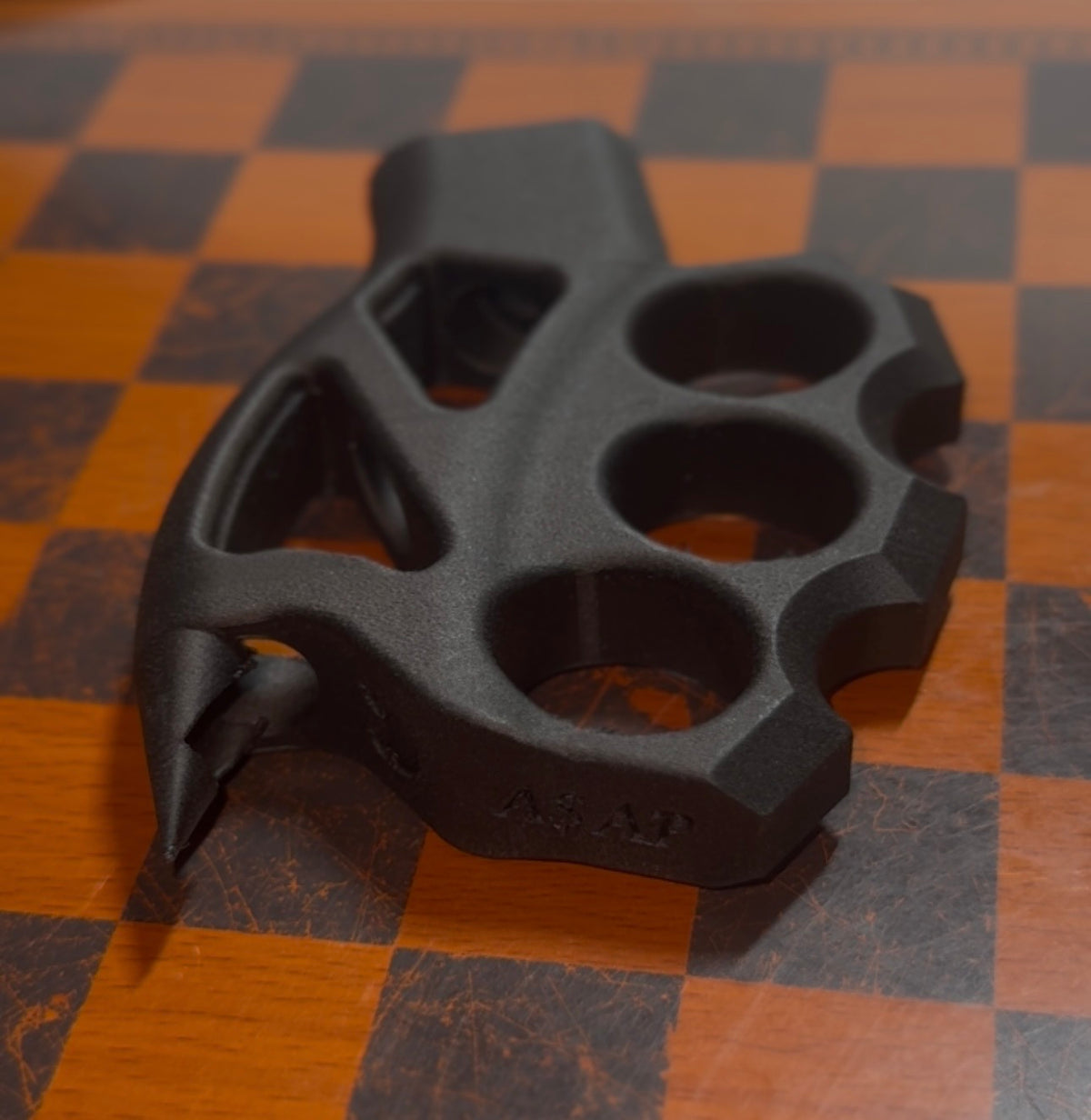Black Carbon Fiber Spiked Brass Knuckle AR-15 Pistol Grip