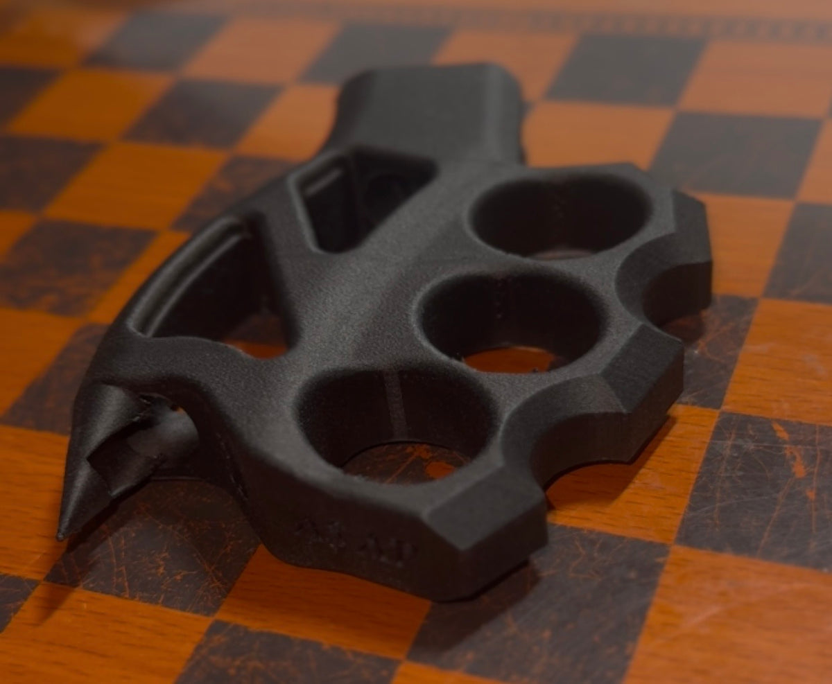 Black Carbon Fiber Spiked Brass Knuckle AR-15 Pistol Grip